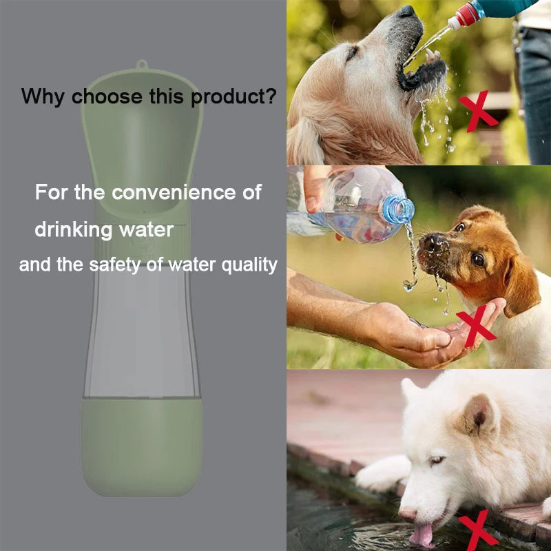 2 in 1 Large Dog Water Bottle with Food Dispenser Outdoor Puppy Cats Drinking Bowl for Small Dogs Bulldog Labrodor Pet Supplies