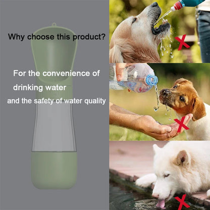 2 in 1 Large Dog Water Bottle with Food Dispenser Outdoor Puppy Cats Drinking Bowl for Small Dogs Bulldog Labrodor Pet Supplies