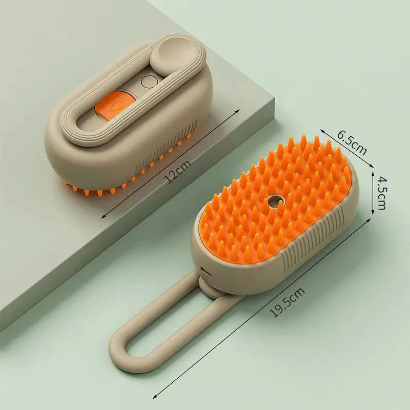 Pet Cat Grooming Comb with Electric Spray Water Steam Soft Silicone Brush Kitten Pet Bath Brush Massage Pet Hair Remover