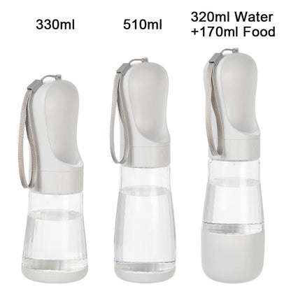 2 in 1 Large Dog Water Bottle with Food Dispenser Outdoor Puppy Cats Drinking Bowl for Small Dogs Bulldog Labrodor Pet Supplies