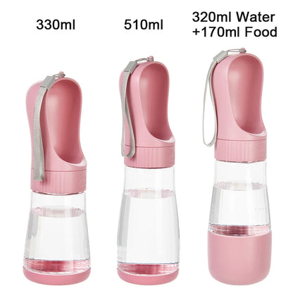 2 in 1 Large Dog Water Bottle with Food Dispenser Outdoor Puppy Cats Drinking Bowl for Small Dogs Bulldog Labrodor Pet Supplies