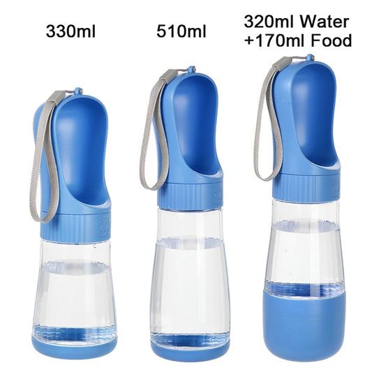 2 in 1 Large Dog Water Bottle with Food Dispenser Outdoor Puppy Cats Drinking Bowl for Small Dogs Bulldog Labrodor Pet Supplies
