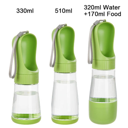 2 in 1 Large Dog Water Bottle with Food Dispenser Outdoor Puppy Cats Drinking Bowl for Small Dogs Bulldog Labrodor Pet Supplies